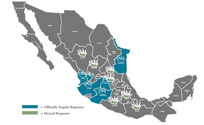 Offizielle Tequila Regionen