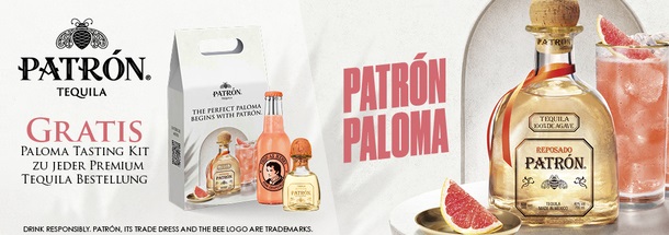 Jetzt gratis Patrón Paloma Set ab einer Tequila-Bestellung von 30 € sichern!