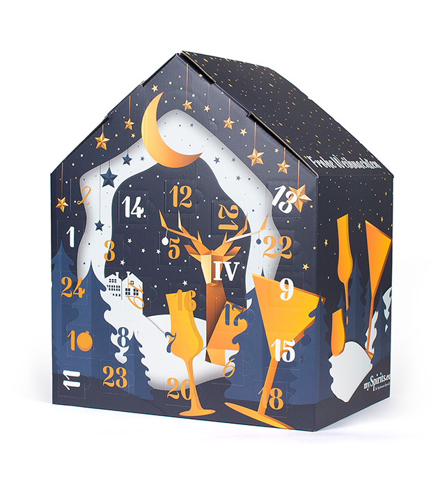 Image of mySpirits Whisky Adventskalender Premium Selection / 40-50 % vol / 24 x 0,02l mit Glas