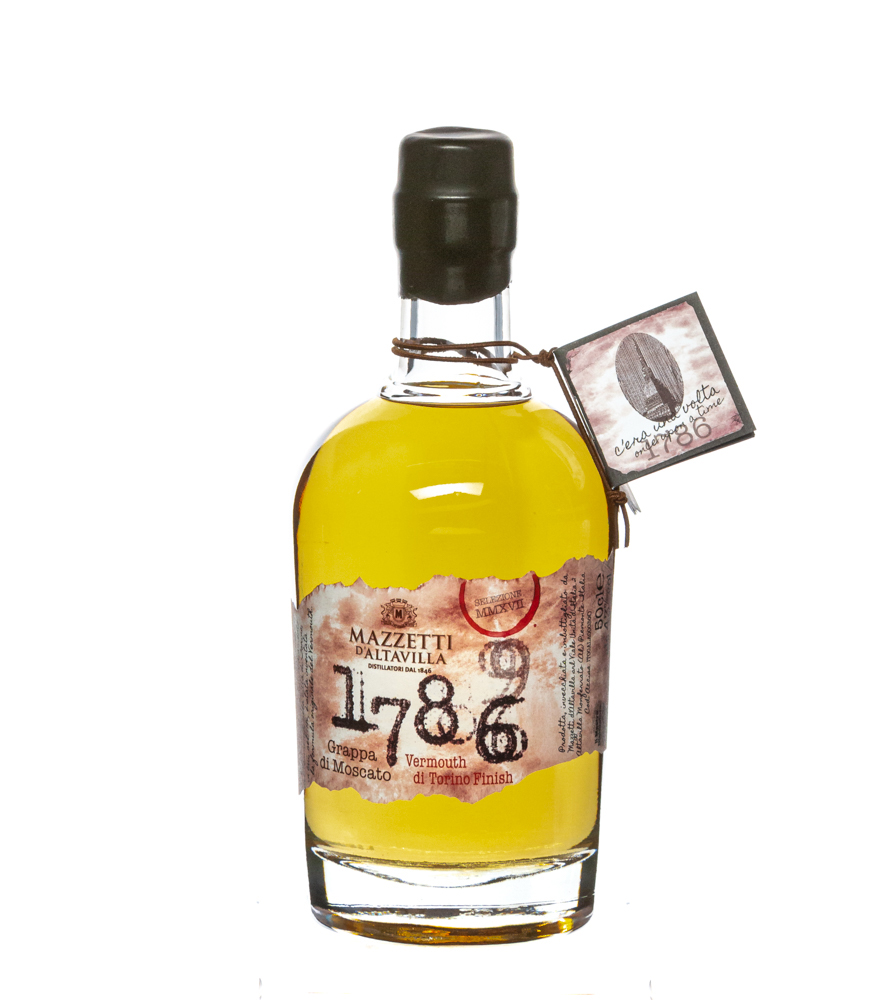 Image of Mazzetti d'Altavilla 1786 Grappa di Moscato Vermouth di Torino Cask Finish / 43 % Vol. / 0,5 Liter-Flasche in Geschenkdose