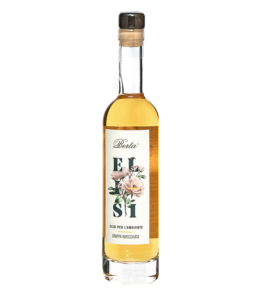 Image of Distillerie Berta Elisi - Grappa Invecchiata in Legno / 43 % vol. / 0,2 L Flasche im Geschenk-Karton