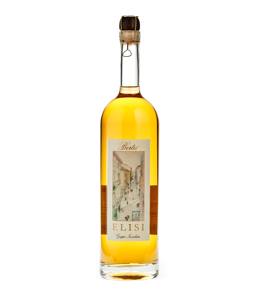 Image of Distillerie Berta Elisi Grappa Invecchiata in Legno / 43% Vol. / 1,0 Liter-Flasche in Geschenkkarton