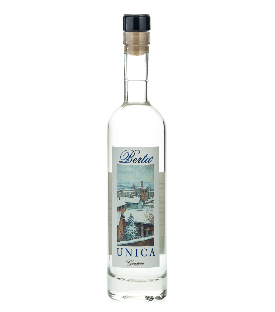 Image of Distillerie Berta Unica Grappa / 43 % vol. / 0,2 Liter-Flasche im Geschenk-Karton