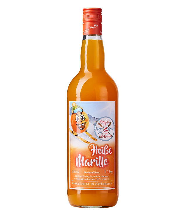 Prinz Heiße Marille, heißer Marillenlikör / 16 % vol / 1,0 Liter-Flasche