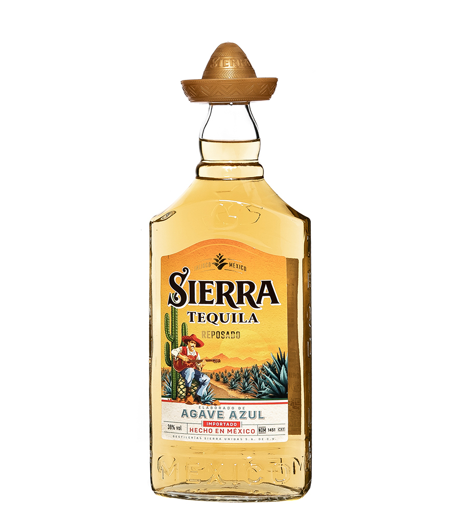 Image of Sierra Tequila Reposado / 38 % Vol. / 0,7 Liter-Flasche mit goldenem Hut