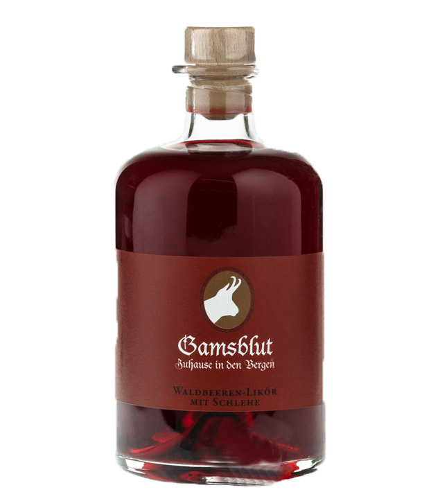 Image of Prinz Gamsblut Waldbeeren-Likör mit Schlehe / 23 % Vol. / 0,5 Liter-Flasche