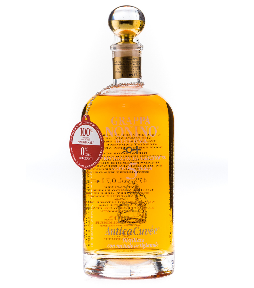 Image of Nonino Grappa Riserva Antica Cuvée 5 Jahre / 43 % vol. / 0,7 Liter-Flasche im Geschenkkarton