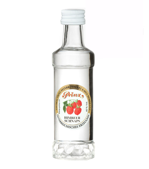 Image of Prinz: Himbeer-Schnaps Miniatur / 40 % Vol. / 0,04 Liter-Flasche