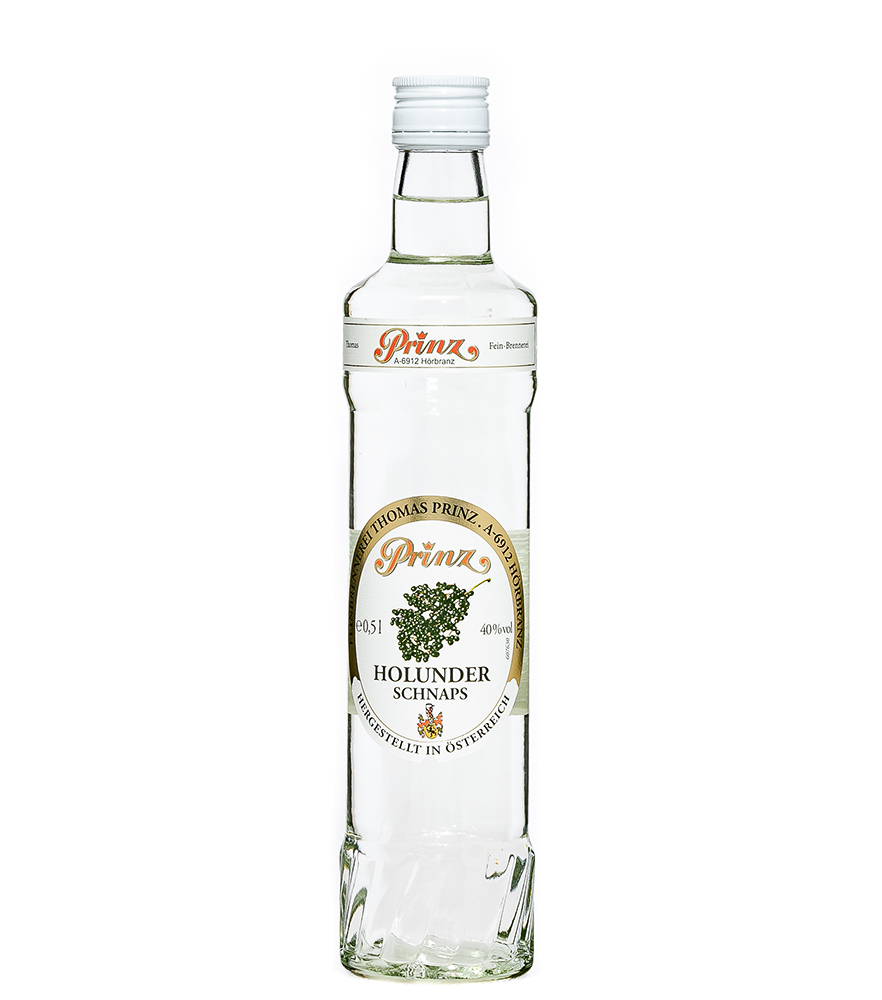 Prinz: Holunder-Schnaps  / 40 % Vol. / 0,5 Liter - Flasche