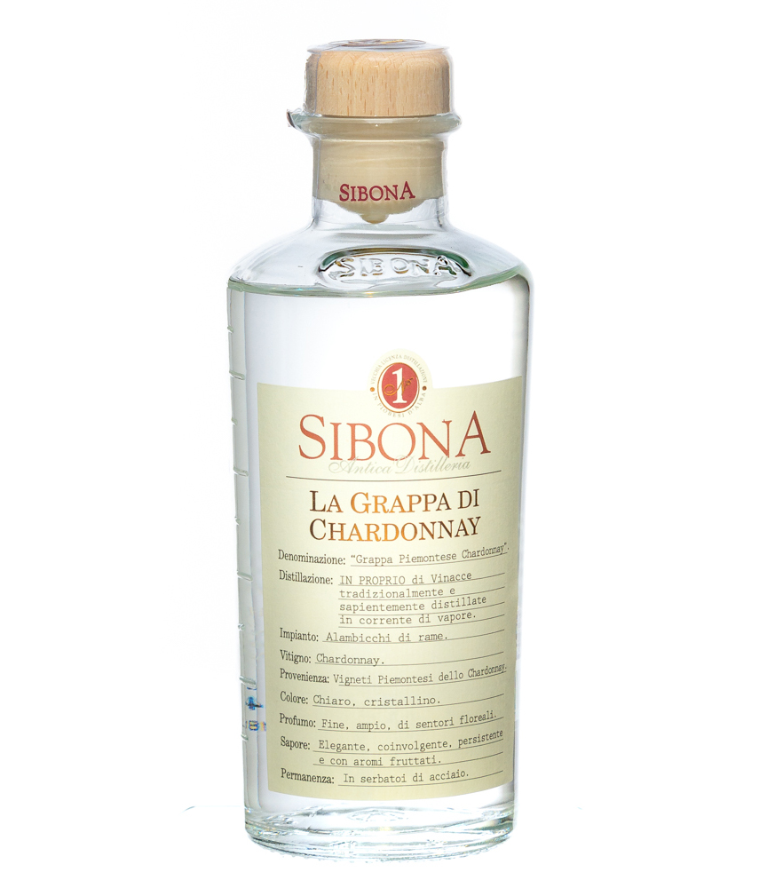 Image of Sibona Grappa di Chardonnay / 40 % Vol. / 0,5 Liter-Flasche