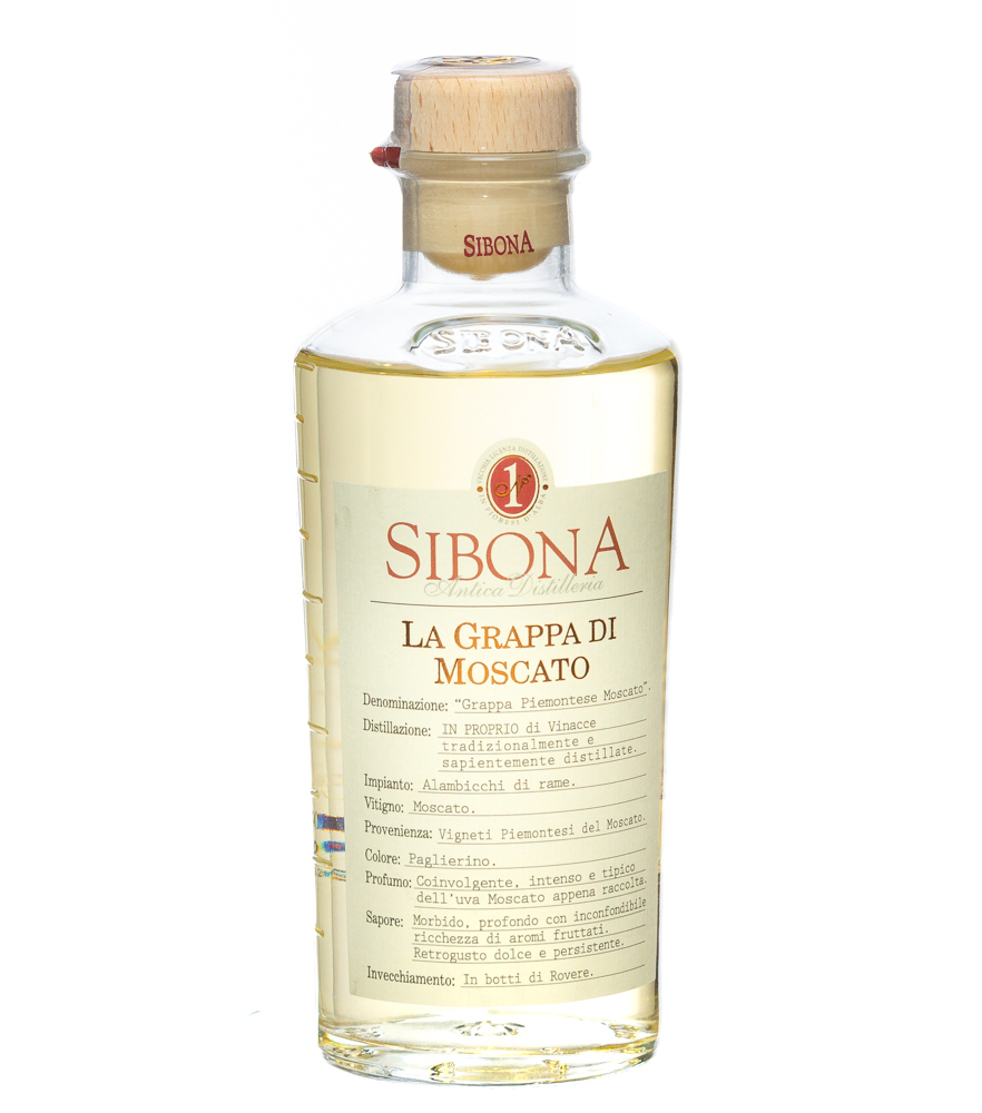 Image of Sibona Grappa di Moscato / 40 % Vol. / 0,5 Liter-Flasche