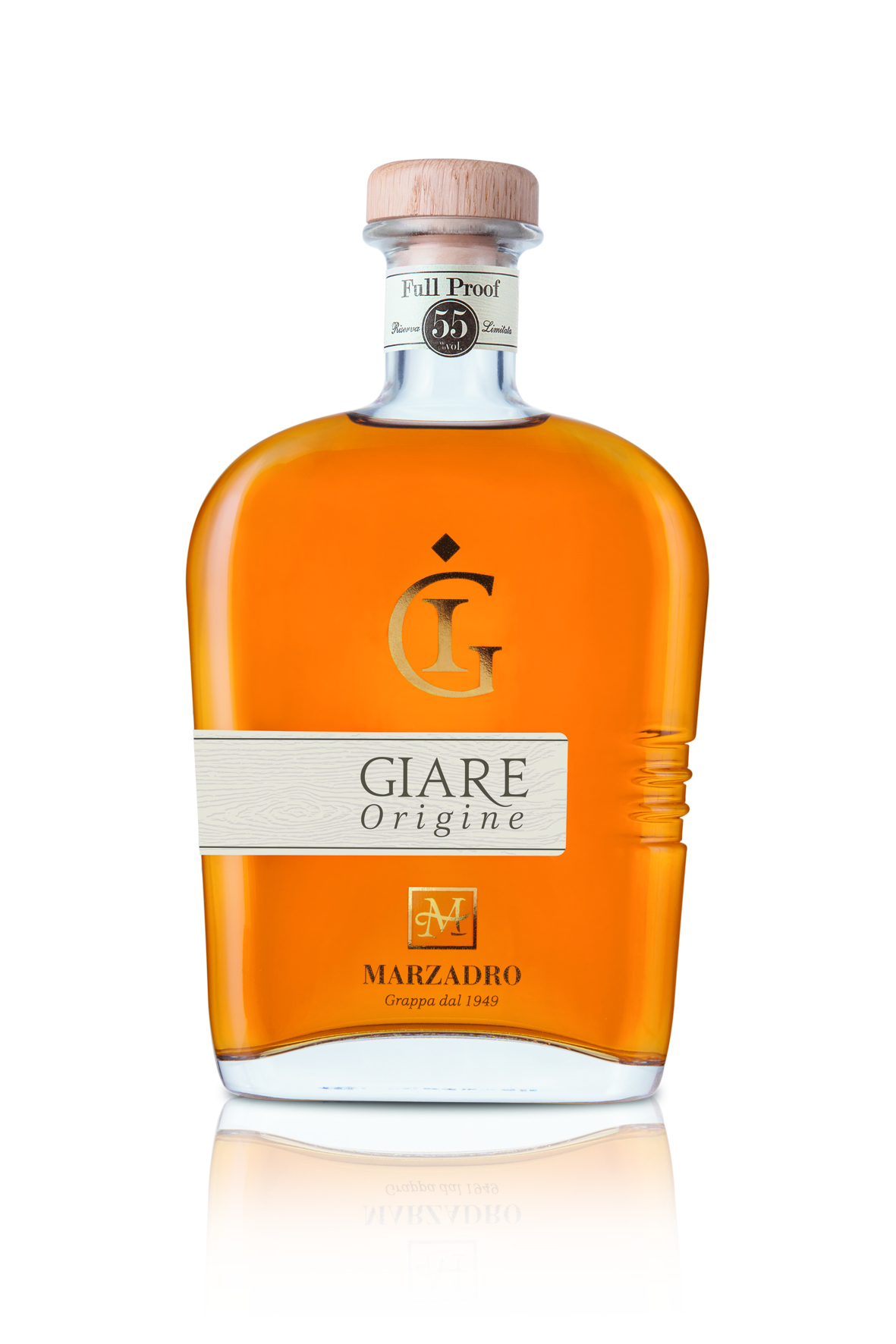 Image of Grappa Marzadro Giare Origine Full Proof / 55 % Vol. / 0,7 Liter-Flasche in Karton