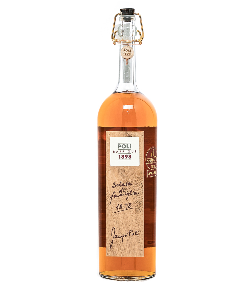 Image of Poli Grappa Barrique Solera di Famiglia Jacopo Poli / 55 % Vol. / 0,7 Liter-Flasche in Holzschatulle