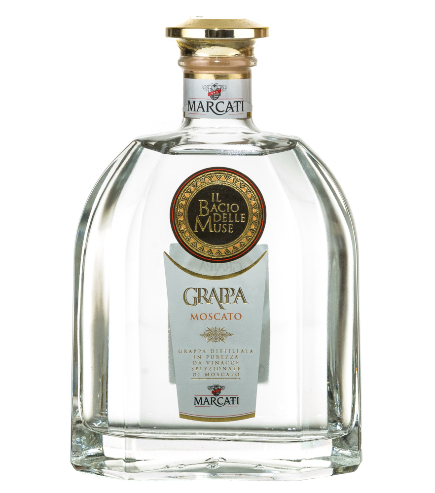 Image of Marcati Grappa Moscato „Il Bacio delle Muse“ / 40 % Vol. / 0,7 Liter-Flasche