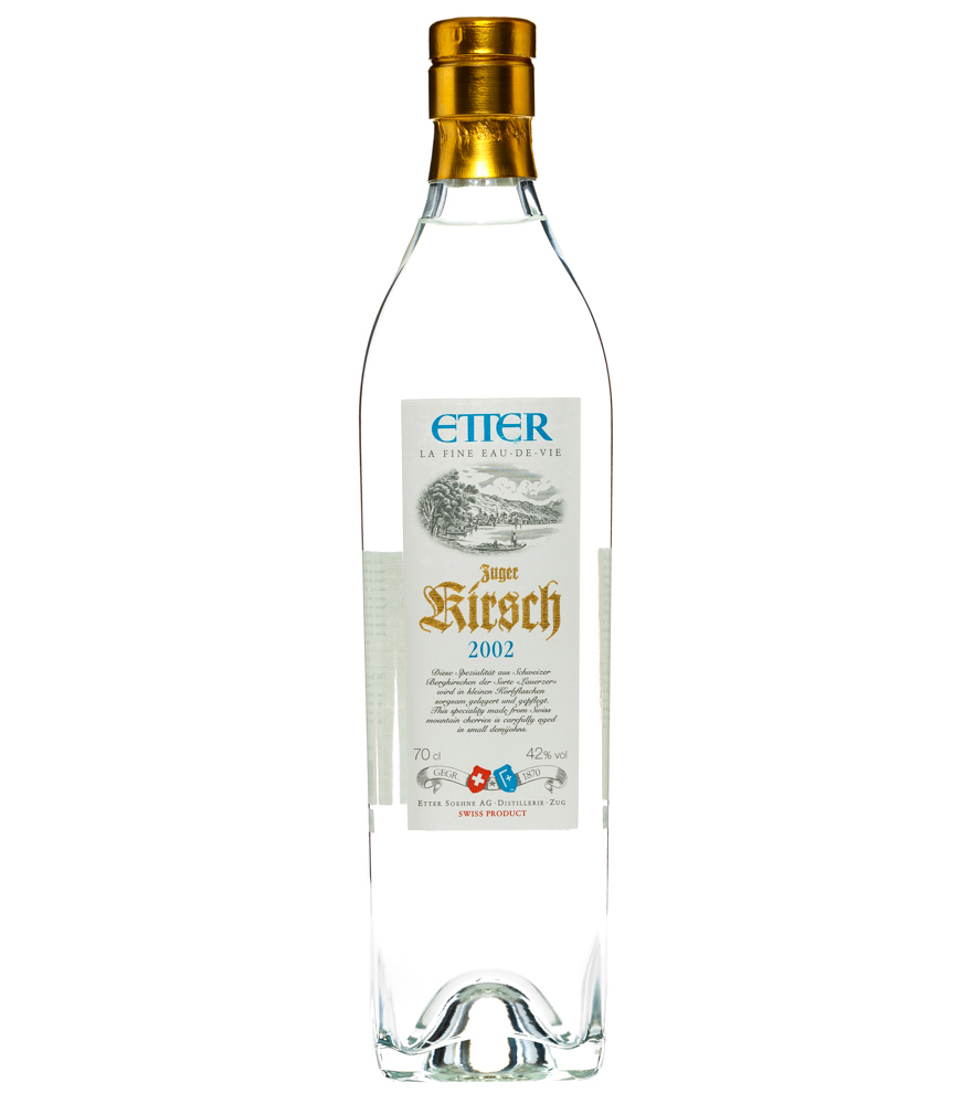 Image of Etter Zuger Kirsch Jahrgangskirsch - Kirschwasser in der Geschenkschachtel / 42% vol. 0,7 L Flasche