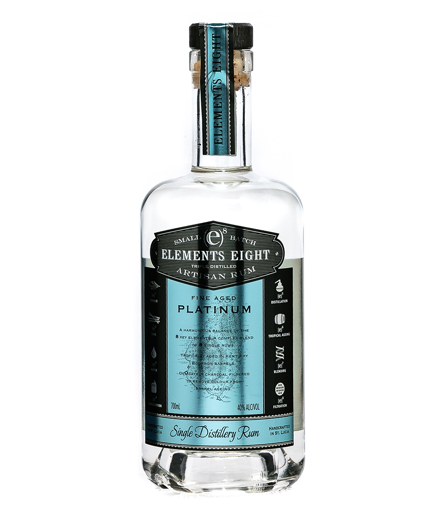 Image of Elements Eight [e]8 Platinum Rum - Rum aus St. Lucia / 40 % Vol. / 0,7 Liter-Flasche