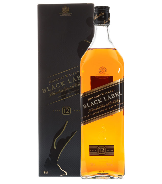 Image of Johnnie Walker Black Label Blended Scotch Whisky - Aged 12 Years / 40 % vol. / 1,0 Liter-Flasche