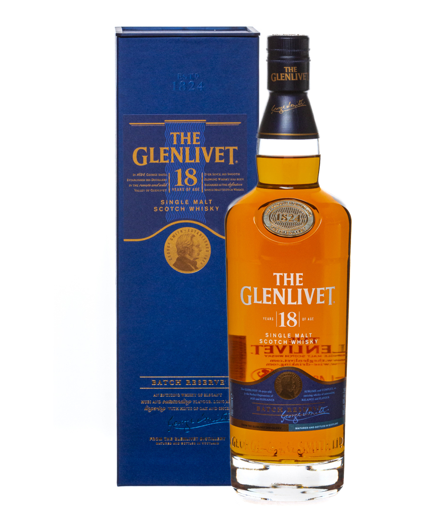 Image of The Glenlivet 18 Jahre Single Malt Scotch Whisky / 40 % Vol. / 0,7 Liter-Flasche in Karton