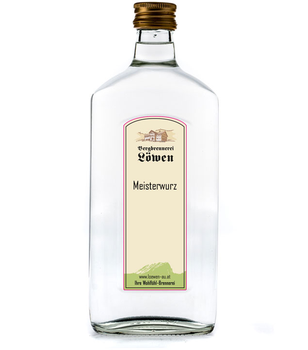 Image of Löwen: Meisterwurz Kräuter-Schnaps / 42% Vol. / 0,5 Liter - Flasche