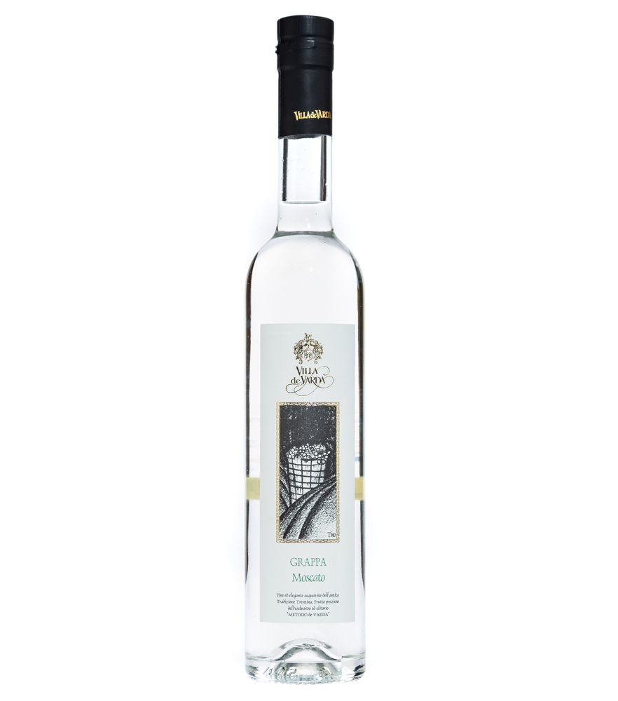 Image of Villa de Varda Grappa Moscato Mezzolitro - Kristallklarer Grappa / 40 % Vol. / 0,5 Liter-Flasche