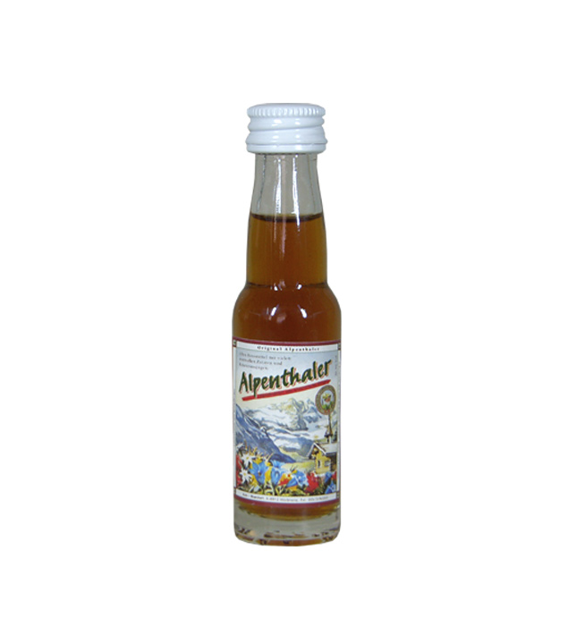 Prinz Alpenthaler Alpenkräuter Likör Miniaturflasche zum Probieren / 20,5% Vol. / 0,02 L Flasche