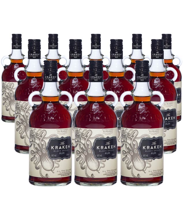 Image of The Kraken Black Spiced Spirit Drink auf Rum-Basis / 40 % Vol. / 12 x 0,7 Liter-Flasche