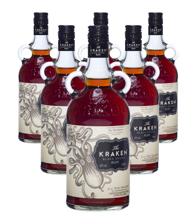 Image of The Kraken Black Spiced Spirit Drink auf Rum-Basis / 40 % Vol. / 6 x 0,7 Liter-Flasche