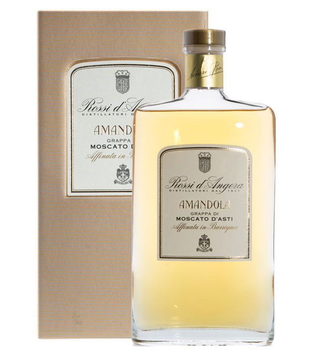 Image of Rossi d’Angera Amandola Grappa di Moscato d’Asti / 42 % Vol. / 0,7 Liter-Flasche in Geschenkkarton