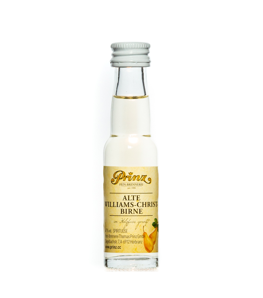 Prinz: Alte Williams-Christ-Birne im Holzfass gereift / 41 % Vol. / 0,02 Liter-Flasche