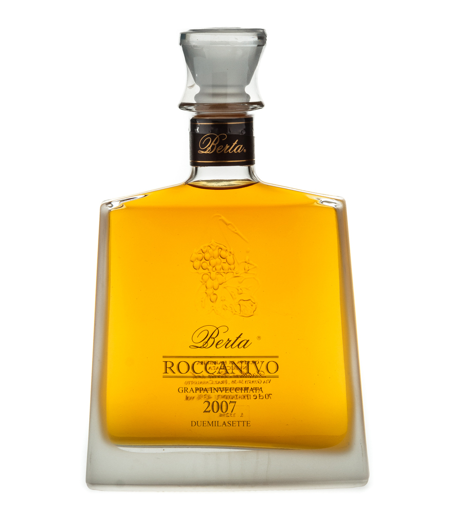 Image of Distillerie Berta Roccanivo Grappa Invecchiata / 43 % vol. / 0,7 Liter-Flasche in Holzkiste