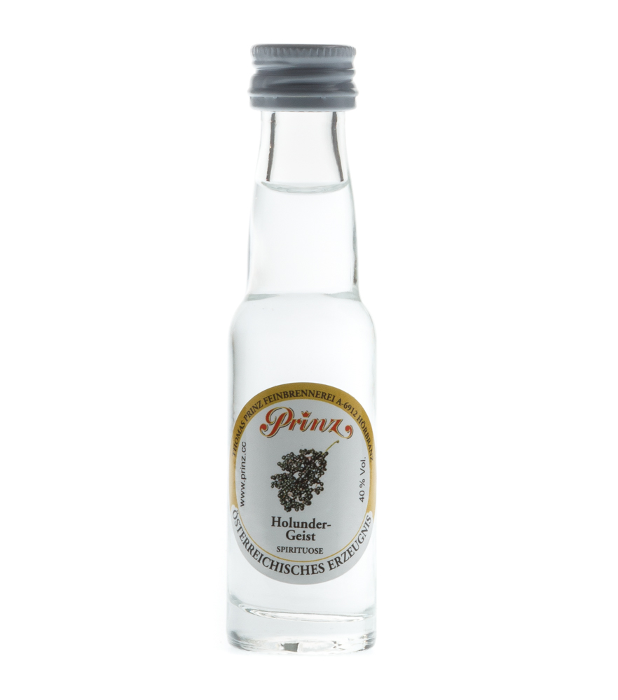 Prinz: Holunder-Schnaps / 40 % Vol. / 0,02 Liter - Flasche